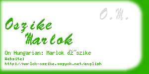 oszike marlok business card